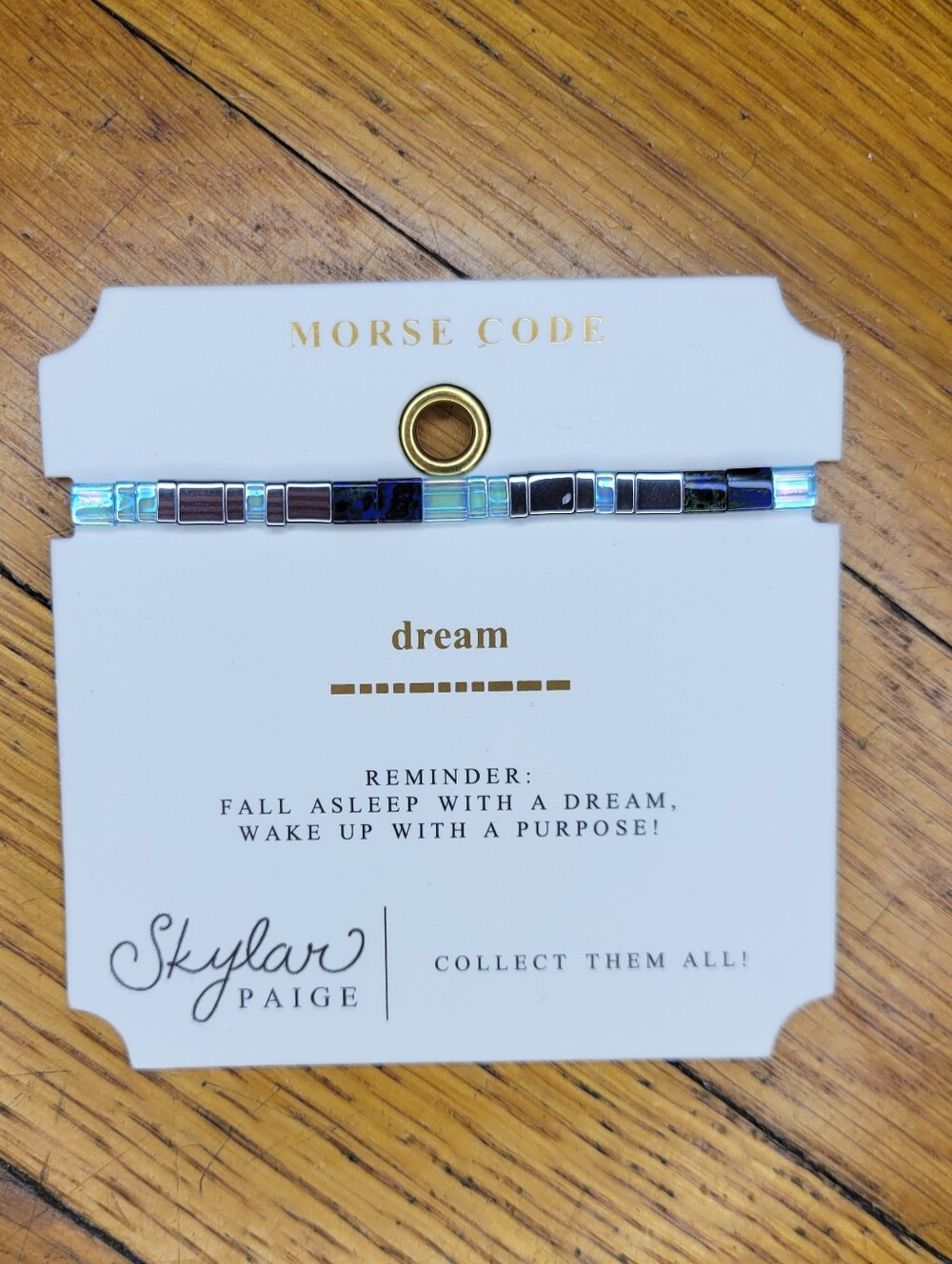 Skylar Paige 'Dream' Morse Code Bracelet - Iridescent Blue